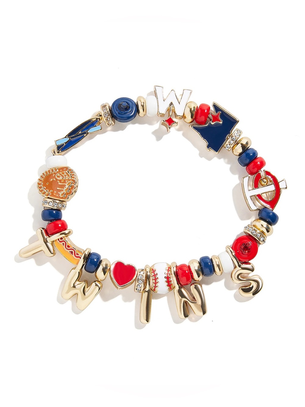 BaubleBar Red, White & Blue 'Minnesota Twins' Charm Bracelet